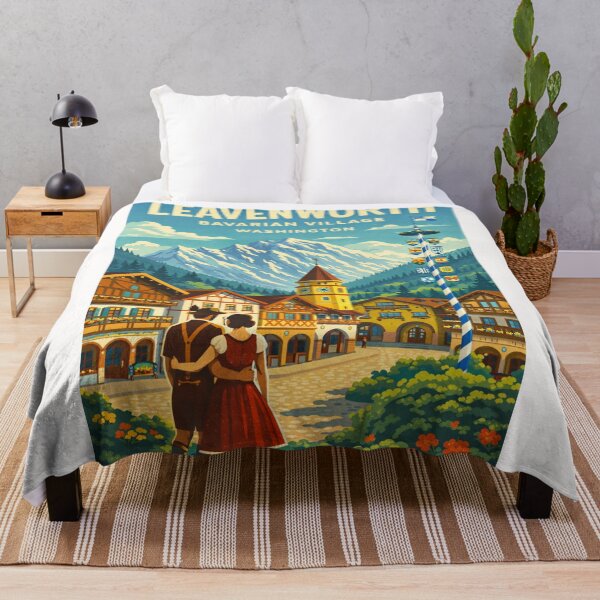 Item preview, Leavenworth Bavarian Village Washington – Cascade Mountains and Wenatchee River designed and sold by Places On Earth.