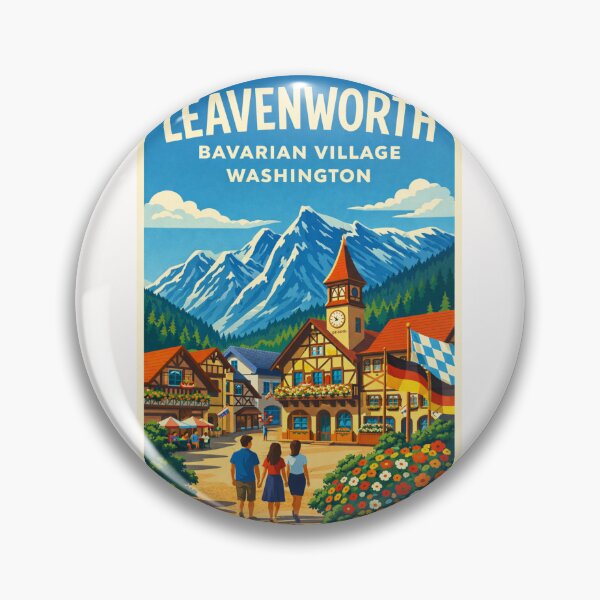 Item preview, Leavenworth Bavarian Village Washington – Cascade Mountains and Okanogan Wenatchee National Forest designed and sold by Places On Earth.