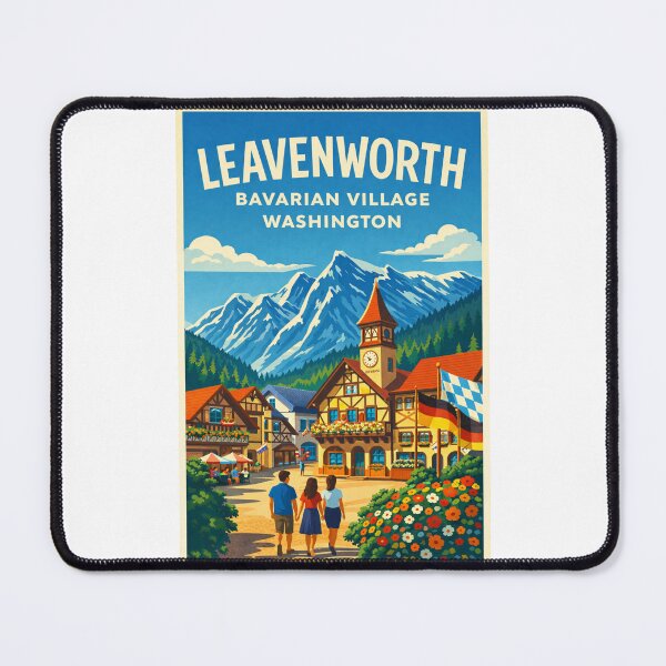 Item preview, Leavenworth Bavarian Village Washington – Cascade Mountains and Okanogan Wenatchee National Forest designed and sold by Places On Earth.