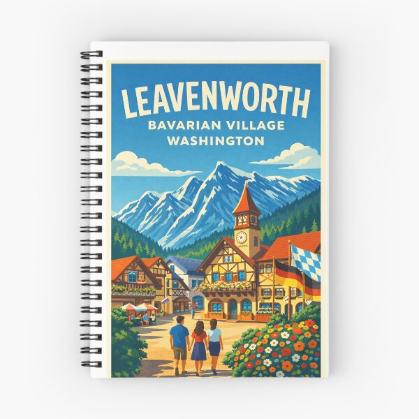 Item preview, Leavenworth Bavarian Village Washington – Cascade Mountains and Okanogan Wenatchee National Forest designed and sold by Places On Earth.