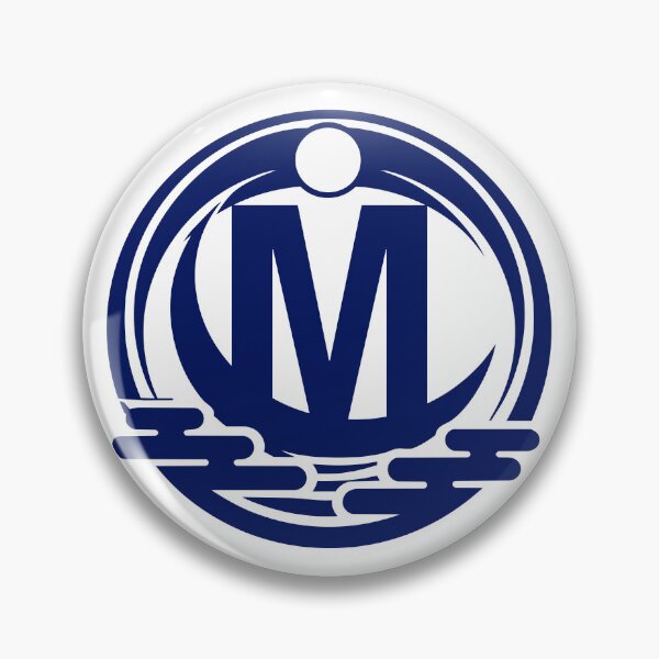 Item preview, Letter M Monogram - Moon Samurai Crest (Navy Blue) designed and sold by ZenCircle.