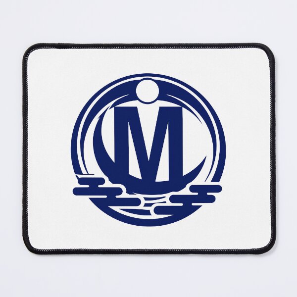 Item preview, Letter M Monogram - Moon Samurai Crest (Navy Blue) designed and sold by ZenCircle.