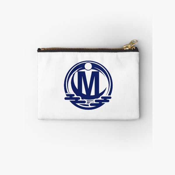 Item preview, Letter M Monogram - Moon Samurai Crest (Navy Blue) designed and sold by ZenCircle.