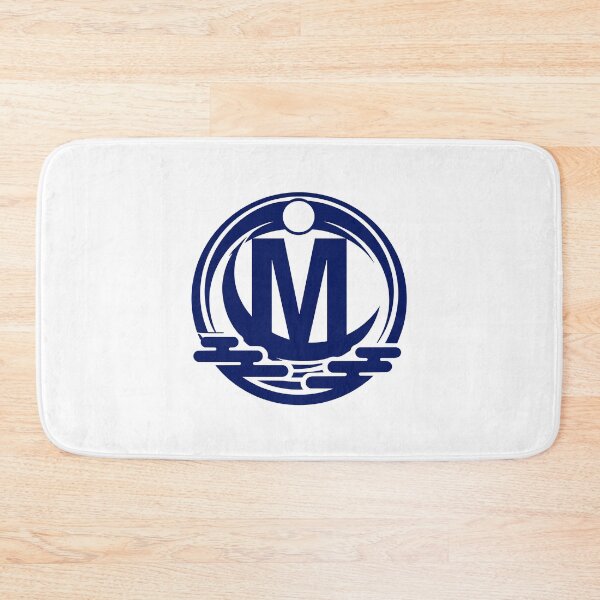 Item preview, Letter M Monogram - Moon Samurai Crest (Navy Blue) designed and sold by ZenCircle.