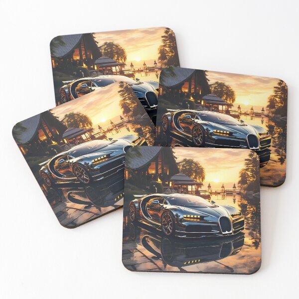 Item preview, Black Performance Car Reflecting Sunset On A Calm Lake designed and sold by RevUpDesign.