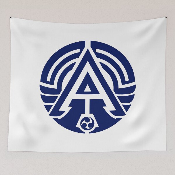 Item preview, Letter A Monogram - Arrow Samurai Crest (Navy Blue) designed and sold by ZenCircle.