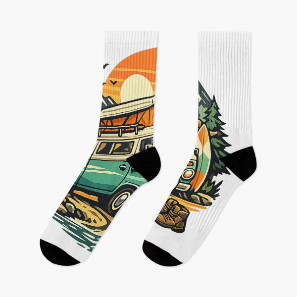 Item preview, Camper van adventure by the lake – sunset in the mountains designed and sold by BassdScho.