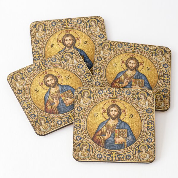 Item preview, Byzantine Mosaic Christ Pantocrator Icon designed and sold by Myra365Art.