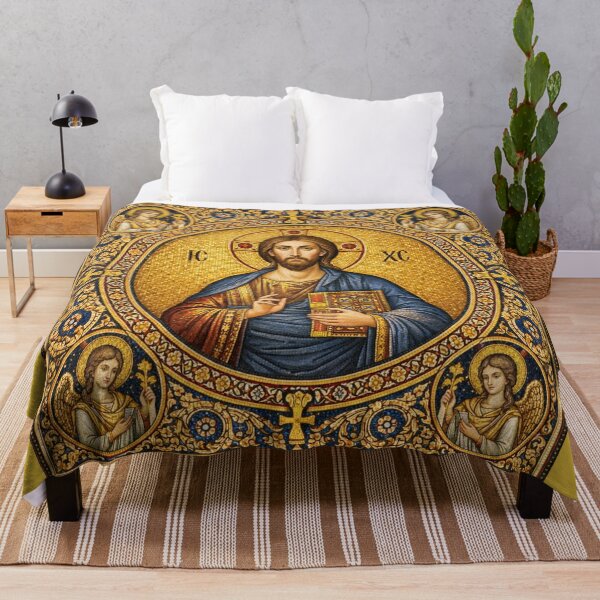 Item preview, Byzantine Mosaic Christ Pantocrator Icon designed and sold by Myra365Art.