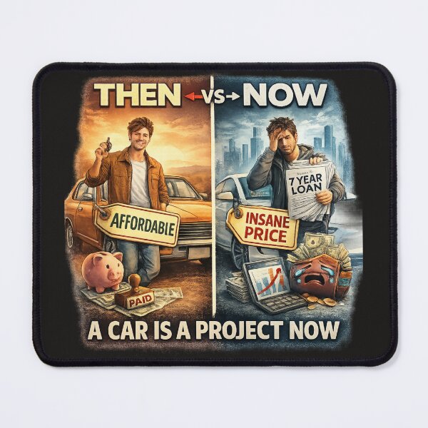 Item preview, Then vs Now Car Prices designed and sold by Retro Arabica.
