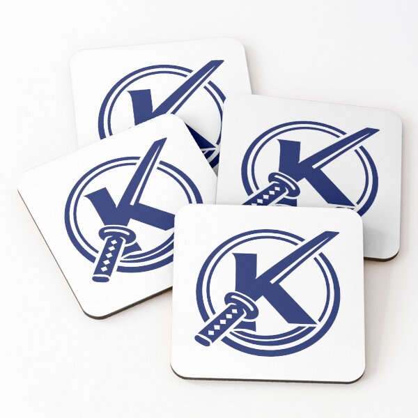 Item preview, Letter K Monogram - Katana Samurai Sword Crest (Navy Blue) designed and sold by ZenCircle.