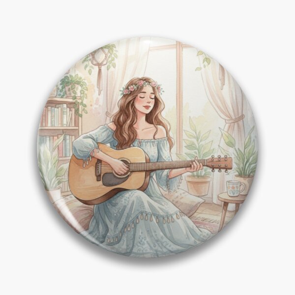 Artikelvorschau, Pastellfarbene Boho-Chic-Gitarre entworfen und verkauft von newmariaph.