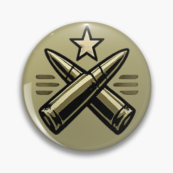 Item preview, Golden Crossed Bullets with Star – Military Emblem Design designed and sold by myforestfog.