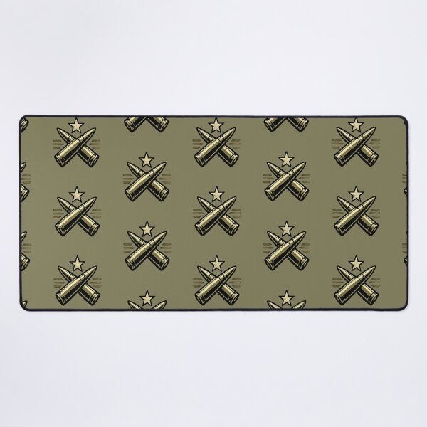 Item preview, Golden Crossed Bullets with Star – Military Emblem Design designed and sold by myforestfog.