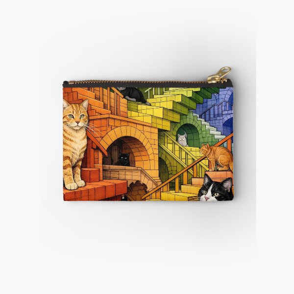 Item preview, Optical Illusion Infinite Staircase Cat Art – Rainbow Gradient Paradox Design designed and sold by WAUZ.