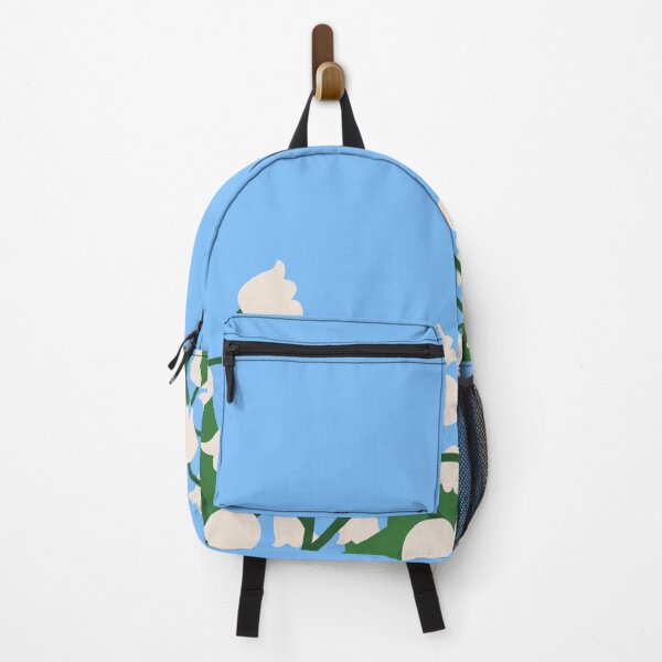 Item preview, Seamless Lily of the Valley Floral Pattern on Blue Background designed and sold by DesignbyAnnaM.