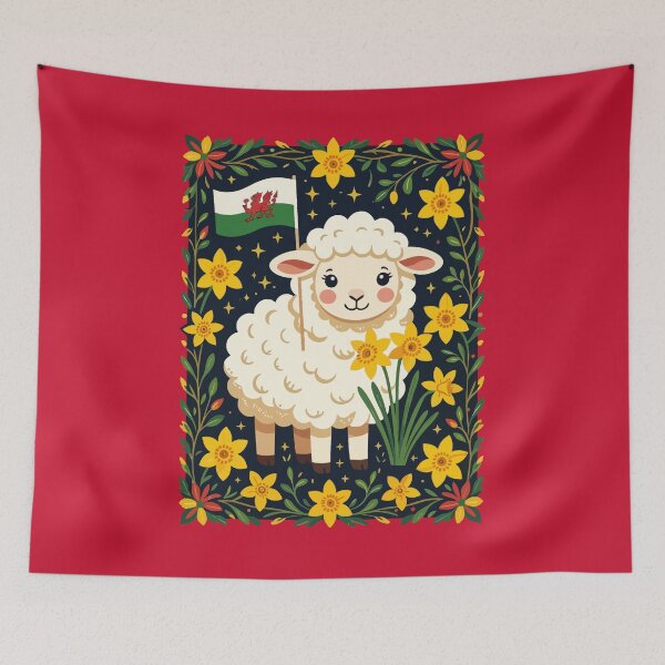 Item preview, Wales Follower Cute Lamb Surrounded By Daffodils designed and sold by taiche.