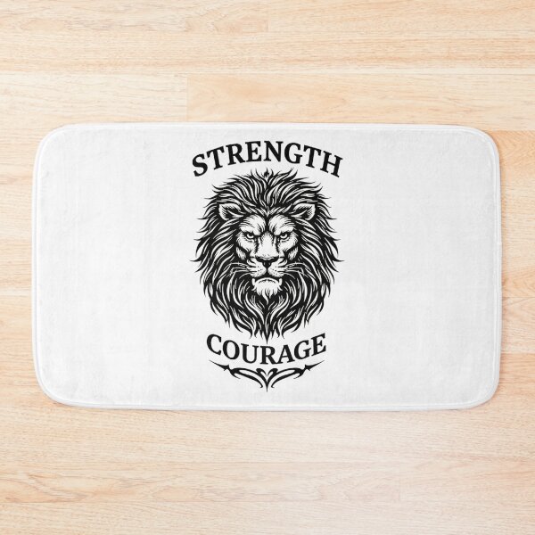 Item preview, Powerful Lion Illustration with Strength and Courage Quote designed and sold by anamul43.