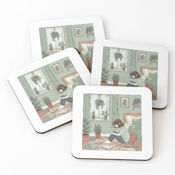 Item preview, shy teenage sitting on the bedroom floor designed and sold by iwzzuel.
