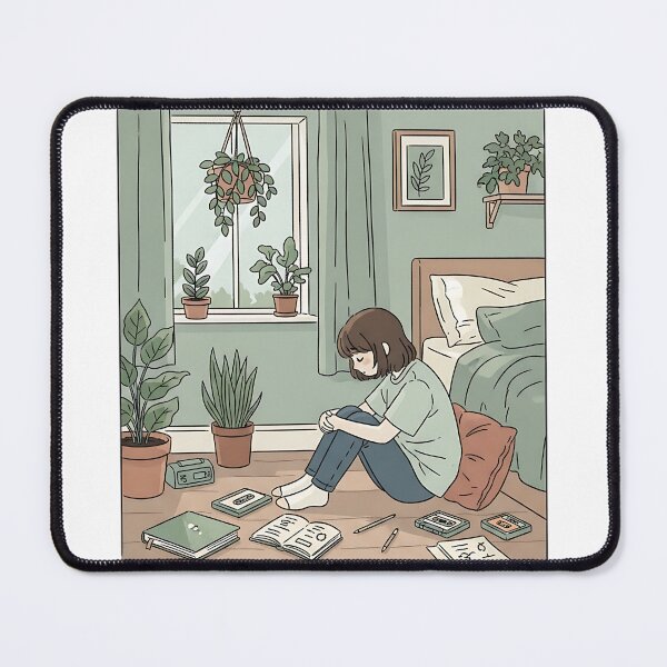 Item preview, shy teenage sitting on the bedroom floor designed and sold by iwzzuel.