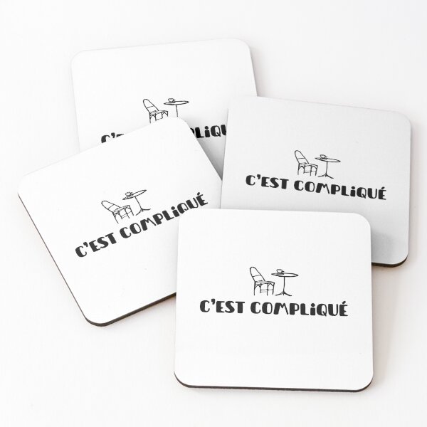 Item preview, C'est Compliqué  Funny French Cafe Quote Art designed and sold by Mars Babe.
