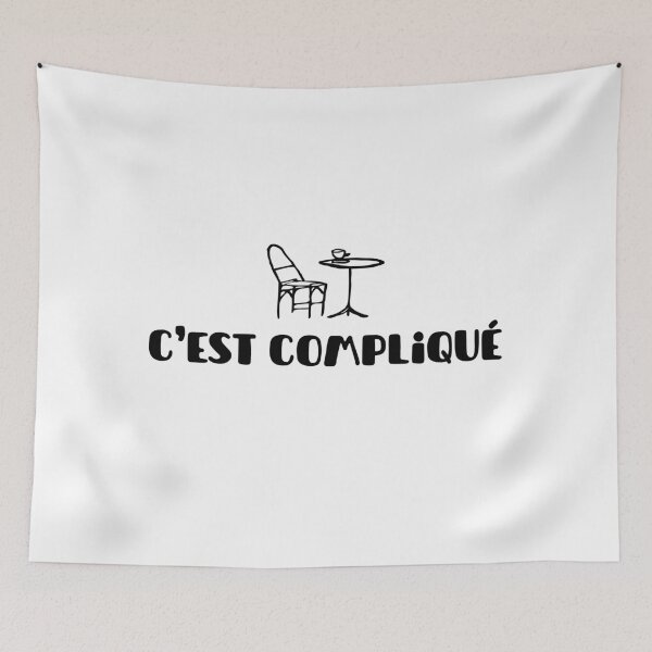 Item preview, C'est Compliqué  Funny French Cafe Quote Art designed and sold by Mars Babe.
