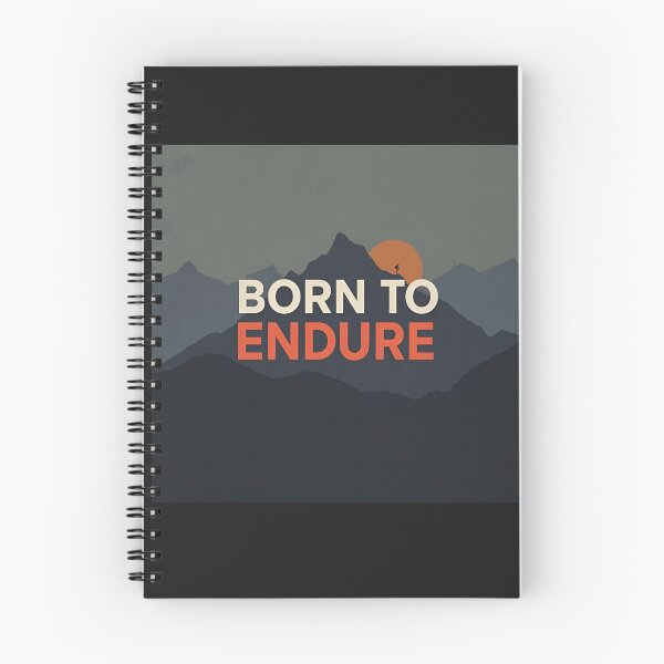 Aperçu de l'œuvre Né pour endurer – Conception de crête de montagne motivante pour les athlètes d'endurance créée et vendue par endurothreads.