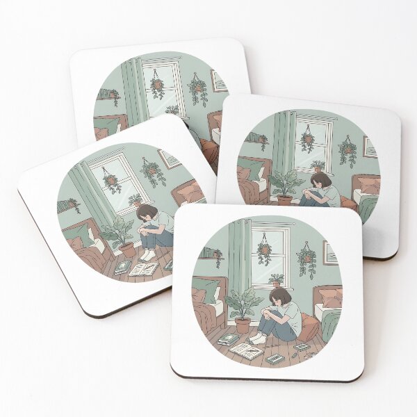 Item preview, shy teenage sitting on the bedroom floor designed and sold by iwzzuel.