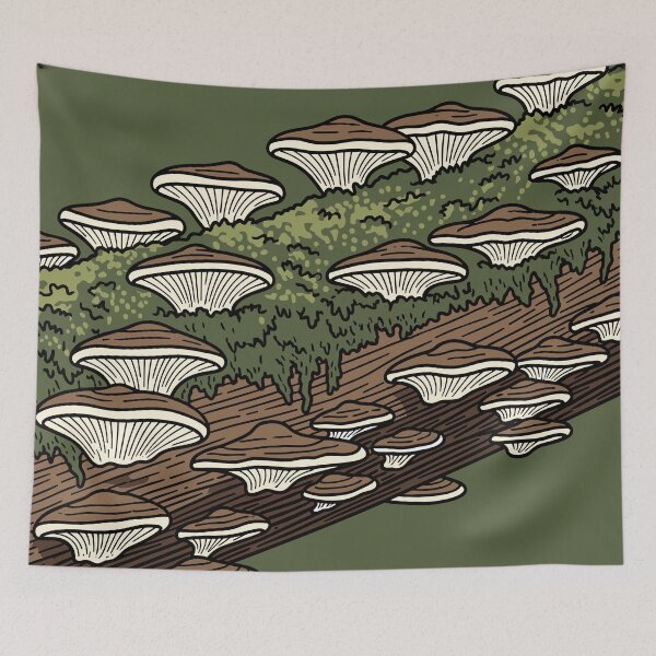 Item preview, Mushrooms on Tree Stump - Forest Scene designed and sold by BRU Design.
