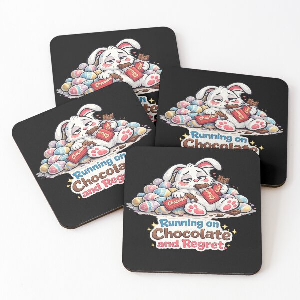 Item preview, Running on Chocolate and Regret – Funny Easter Bunny Design designed and sold by Gentlestate.