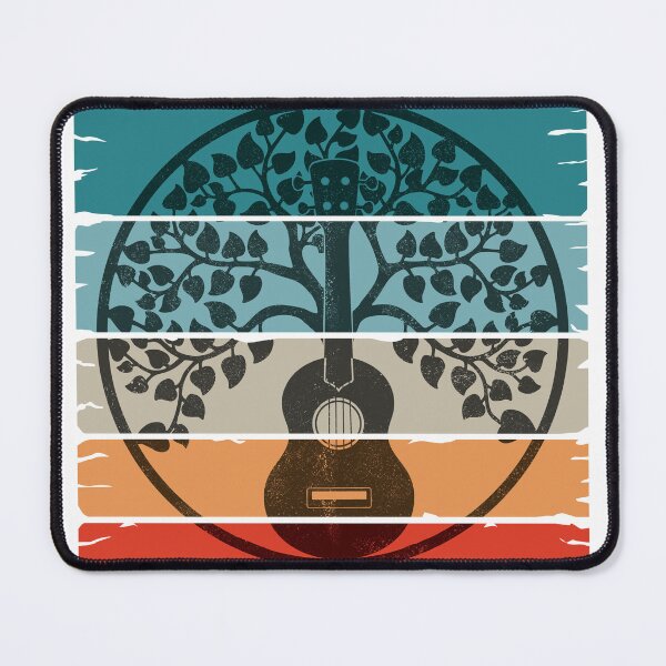 Item preview, Ukulele Mandala on retro sunset designed and sold by UkeverseGifts.
