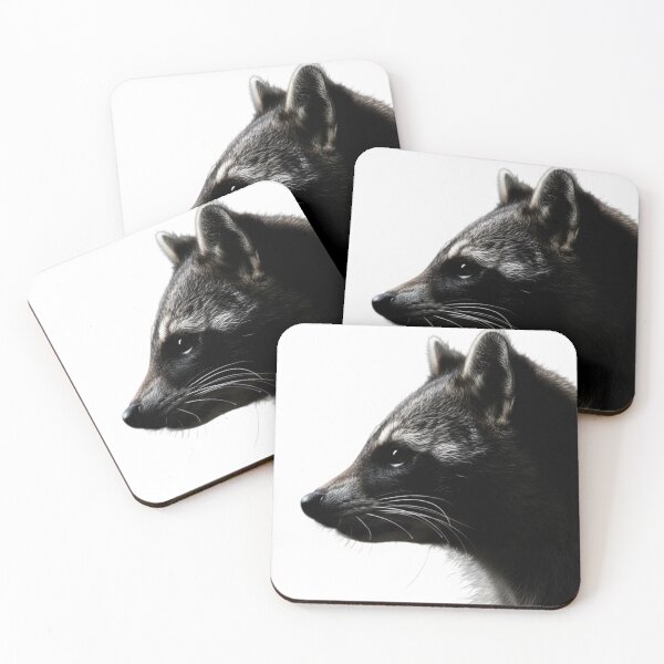 Item preview, Dark Raccoon Profile Low Key Wildlife Portrait designed and sold by LuxeLayouts.
