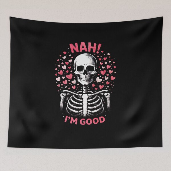 Item preview, Funny Anti Valentine Skeleton with Hearts designed and sold by anamul43.