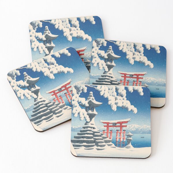 Item preview, Itsukushima No Yuki by Hasui Kawase: Snow at Itsukushima Poster designed and sold by artofuniverse.