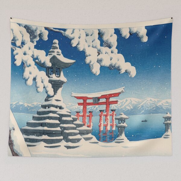 Item preview, Itsukushima No Yuki by Hasui Kawase: Snow at Itsukushima Poster designed and sold by artofuniverse.