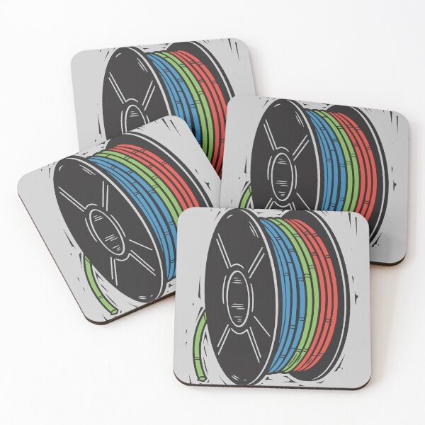 Item preview, Multi Colour FIlament Spool Linograph designed and sold by BRU Design.
