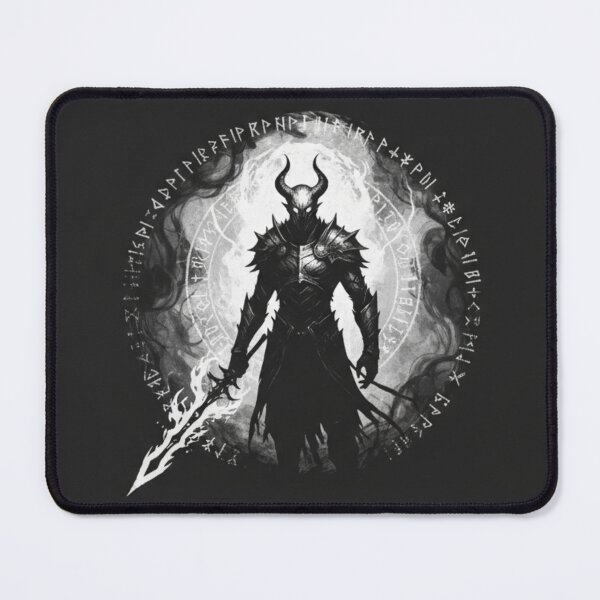 Item preview, Dark Fantasy Demon Warrior Rune Circle Art designed and sold by LuxeLayouts.