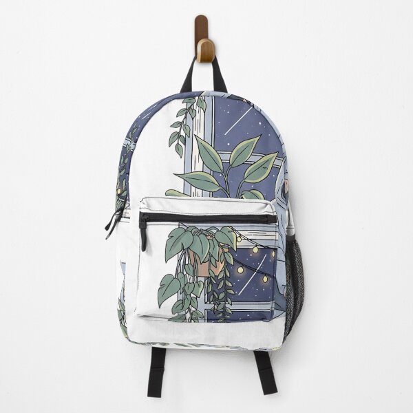 Item preview, Shy teenage sitting under a starry window with plants and fairy lights designed and sold by iwzzuel.