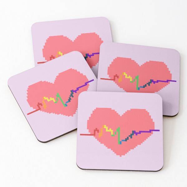 Item preview, Pixel Pride Heart with Rainbow Heartbeat designed and sold by BGMeYou.