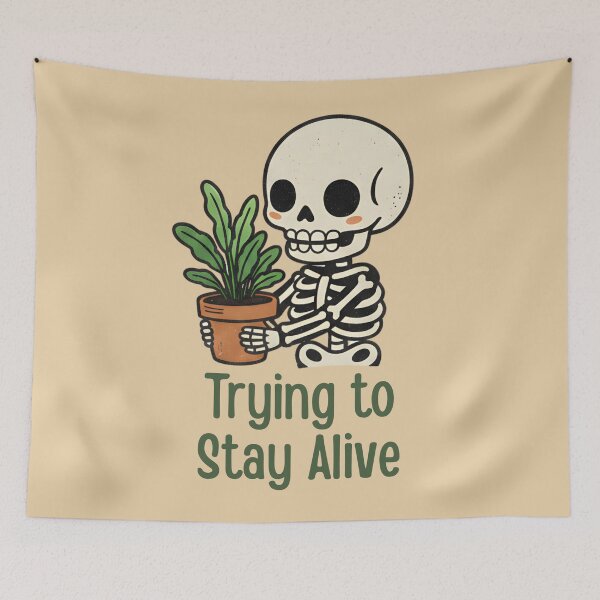 Item preview, Funny Skeleton Gardener Trying To Stay Alive designed and sold by draft & digital.