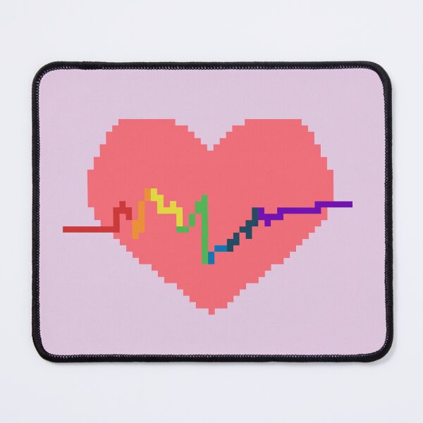 Item preview, Pixel Pride Heart with Rainbow Heartbeat designed and sold by BGMeYou.