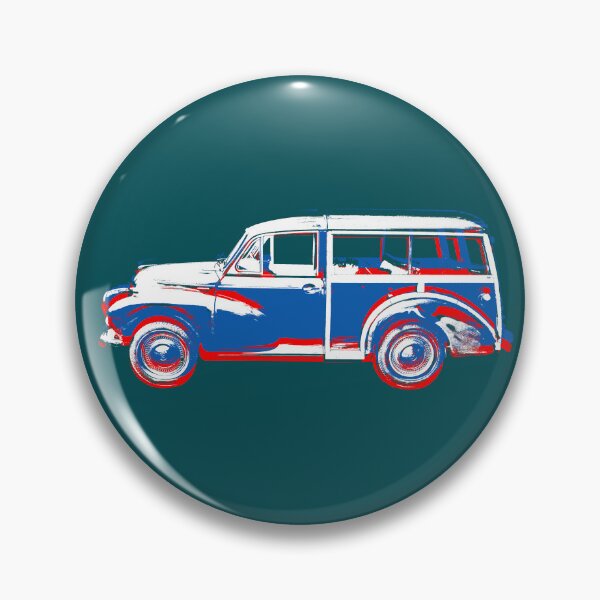 Item preview, Morris Minor Traveller British classic car block red/white/blue designed and sold by soitwouldseem.