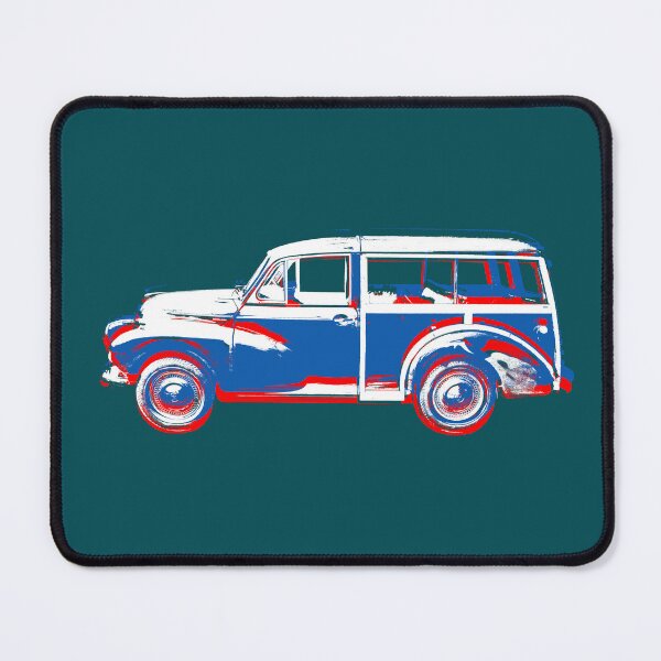 Item preview, Morris Minor Traveller British classic car block red/white/blue designed and sold by soitwouldseem.