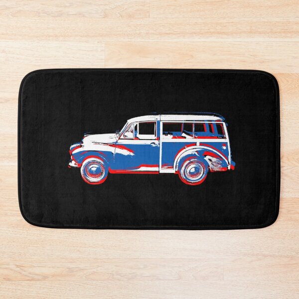 Item preview, Morris Minor Traveller British classic car block red/white/blue designed and sold by soitwouldseem.