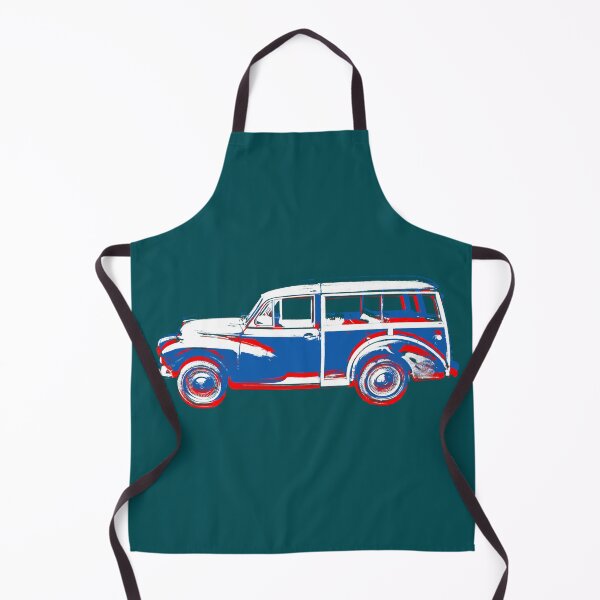 Item preview, Morris Minor Traveller British classic car block red/white/blue designed and sold by soitwouldseem.