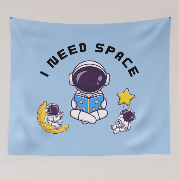 Item preview, I Need Space Cute Astronaut Astronaut Illustration designed and sold by Mars Babe.