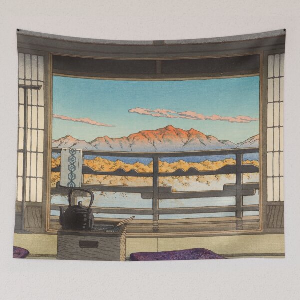 Item preview, Morning at Hot Spring Resort in Arayu by Hasui Kawase: Japandi Wall Art designed and sold by artofuniverse.