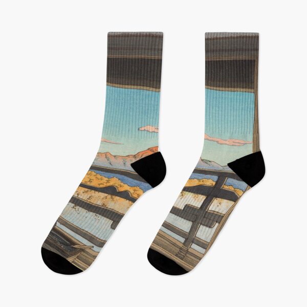 Item preview, Morning at Hot Spring Resort in Arayu by Hasui Kawase: Japandi Wall Art designed and sold by artofuniverse.