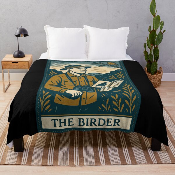 Item preview, The Birder – Retro Illustration for Birdwatchers designed and sold by BRU Design.