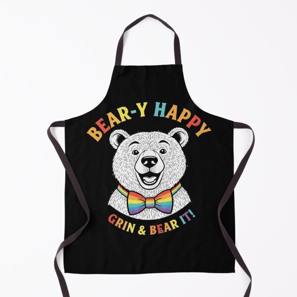 Item preview, Bear-y Happy – Grin and Bear It Funny Rainbow Bear Design designed and sold by LittleLoopArt.